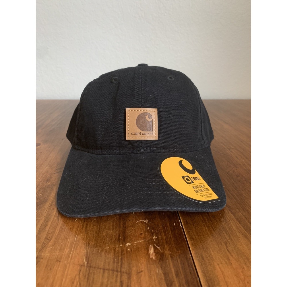 Carhartt Force Odessa Canvas Hat Black Adjustable Cap NEW Fast Dry Strapback